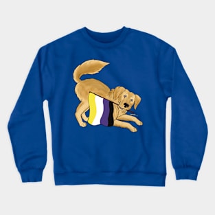 Pride Doggos Alternate: Non-Binary Golden Retriever Crewneck Sweatshirt